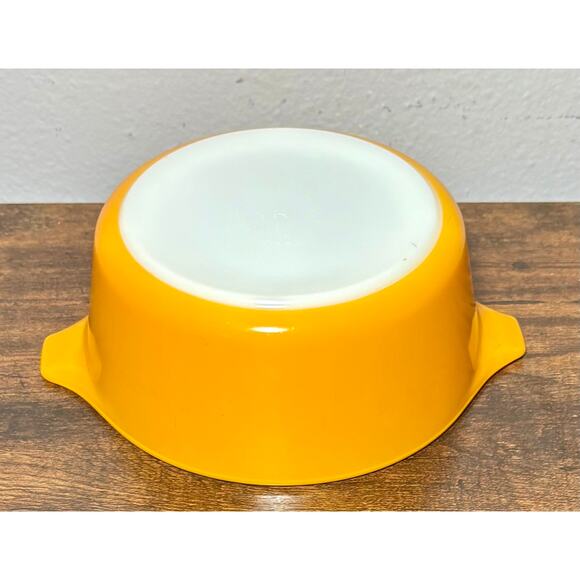 Vintage Pyrex Old Orchard 472 Orange Casserole Dish Brown 1.5 Pint Serving Bake - Picture 6 of 11